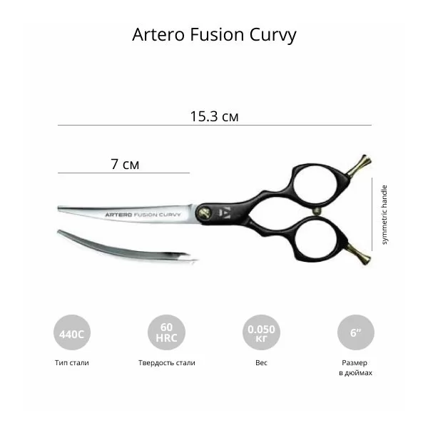 Отзывы покупателей на Изогнутые ножницы для стрижки собак Artero Fusion Curvy 6 дюймов - 2