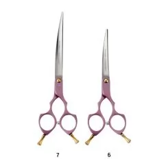 Фото Изогнутые ножницы для стрижки собак Artero Fusion Curvy Shears Pink 7 дюймов - 4