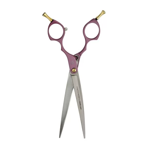 Изогнутые ножницы для стрижки собак Artero Fusion Curvy Shears Pink 7 дюймов - Все фото. - 8